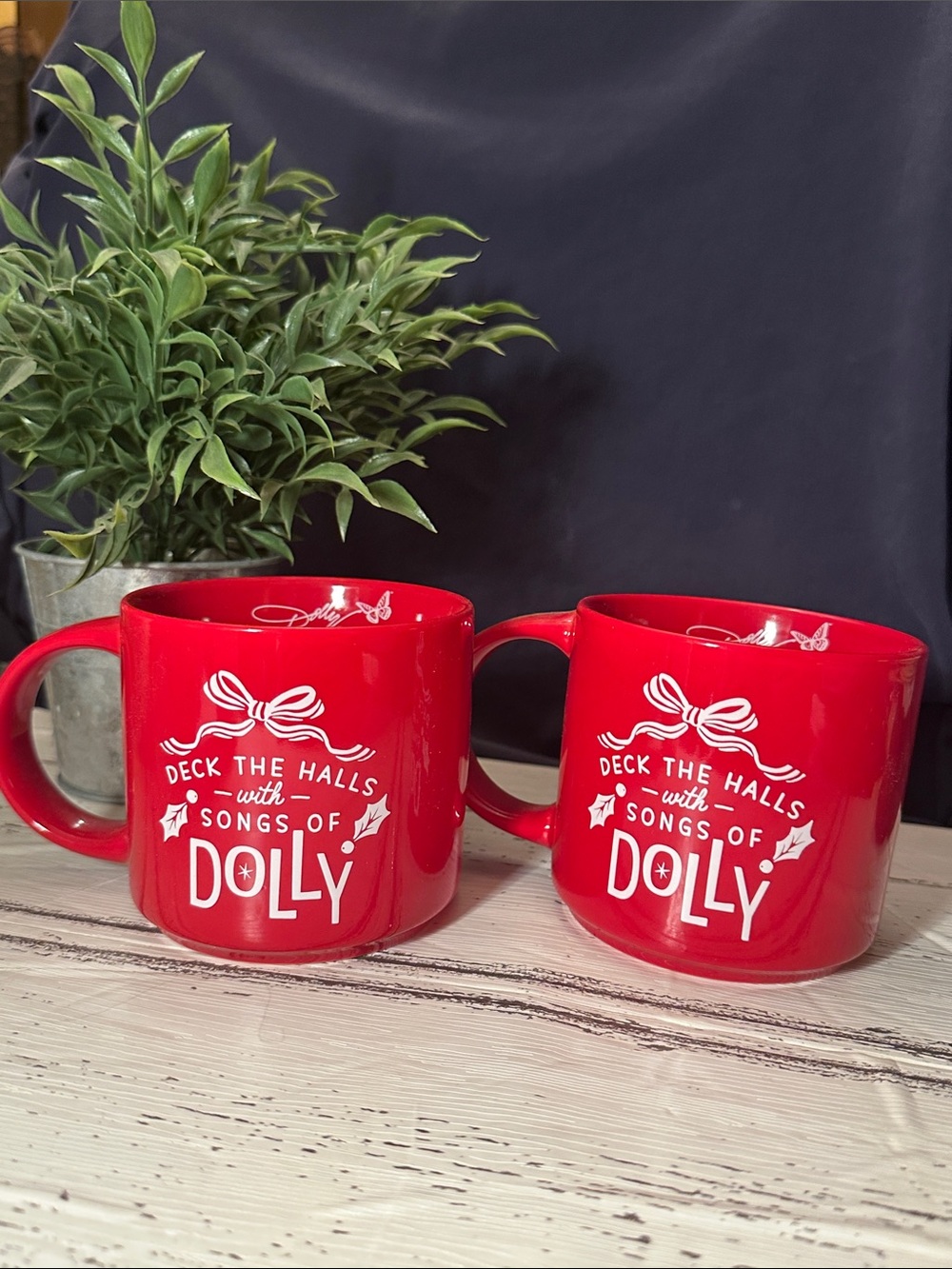 Dolly Parton Red Holiday Mug - Deck the Halls with Songs of Dolly